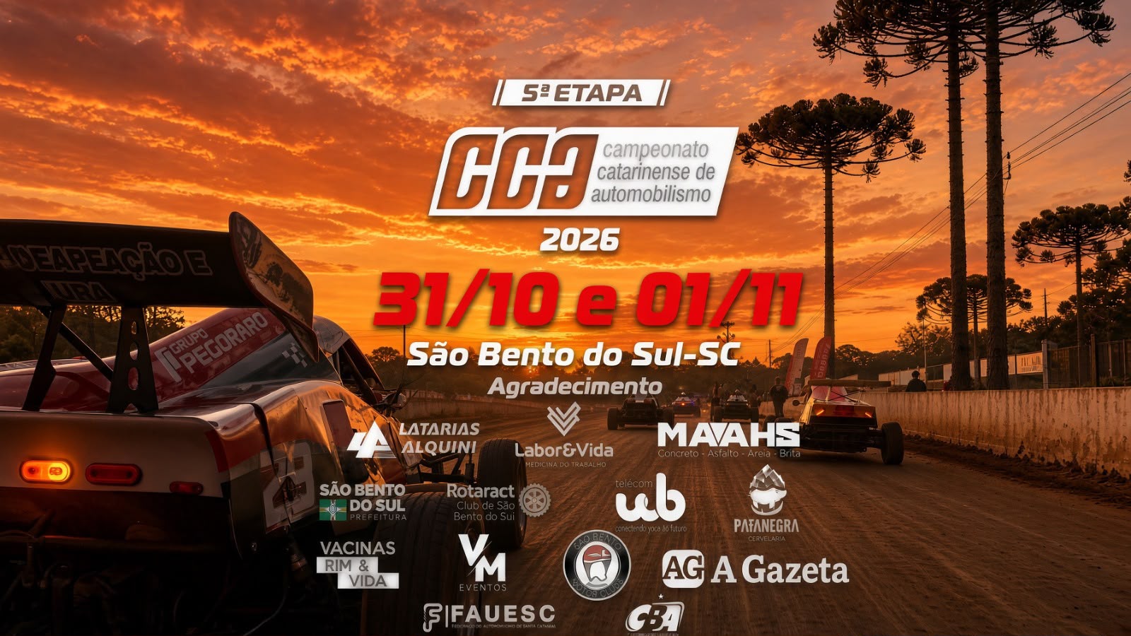 Banner 5 ° Etapa Campeonato Catarinense de Automobilismo 